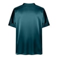 thumbnail image 6 of Olyvenn Womens Satin Comfy T Shirts Short Sleeve Button V Neck Business Tops Loose Casual Summer Tops Work Office Blouses Light Blue S, 6 of 7