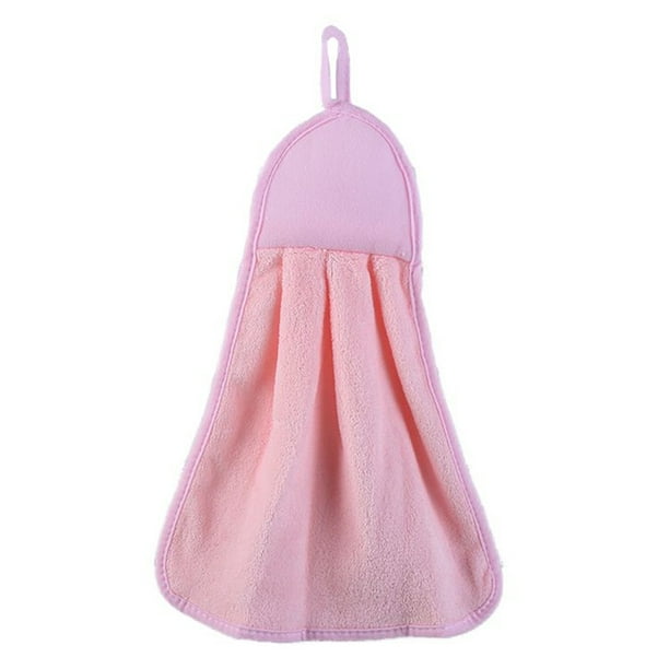 Yuarrent Toalla de baño de felpa para bebé, toalla de mano para guardería, toalla de baño colgante para cocina y baño, 1 ud. Suministros de limpieza para el hogar Rosado Yuarrent JJ3864-01