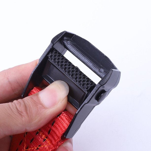 2M hebilla correa de amarre correas de carga para coche motocicleta bicicleta con hebilla de metal cuerda de remolque correa de trinquete fuerte para bolsa de equipaje / rojo