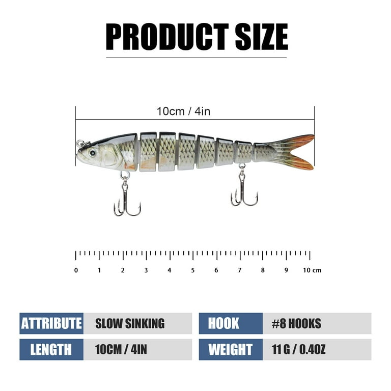 Fishing Lures for Bass Trout Multi Jointed Swimbaits Slow Sinking Bionic  Swimming Lures Bass Freshwater Saltwater Bass Lifelike Fishing Lures Kit