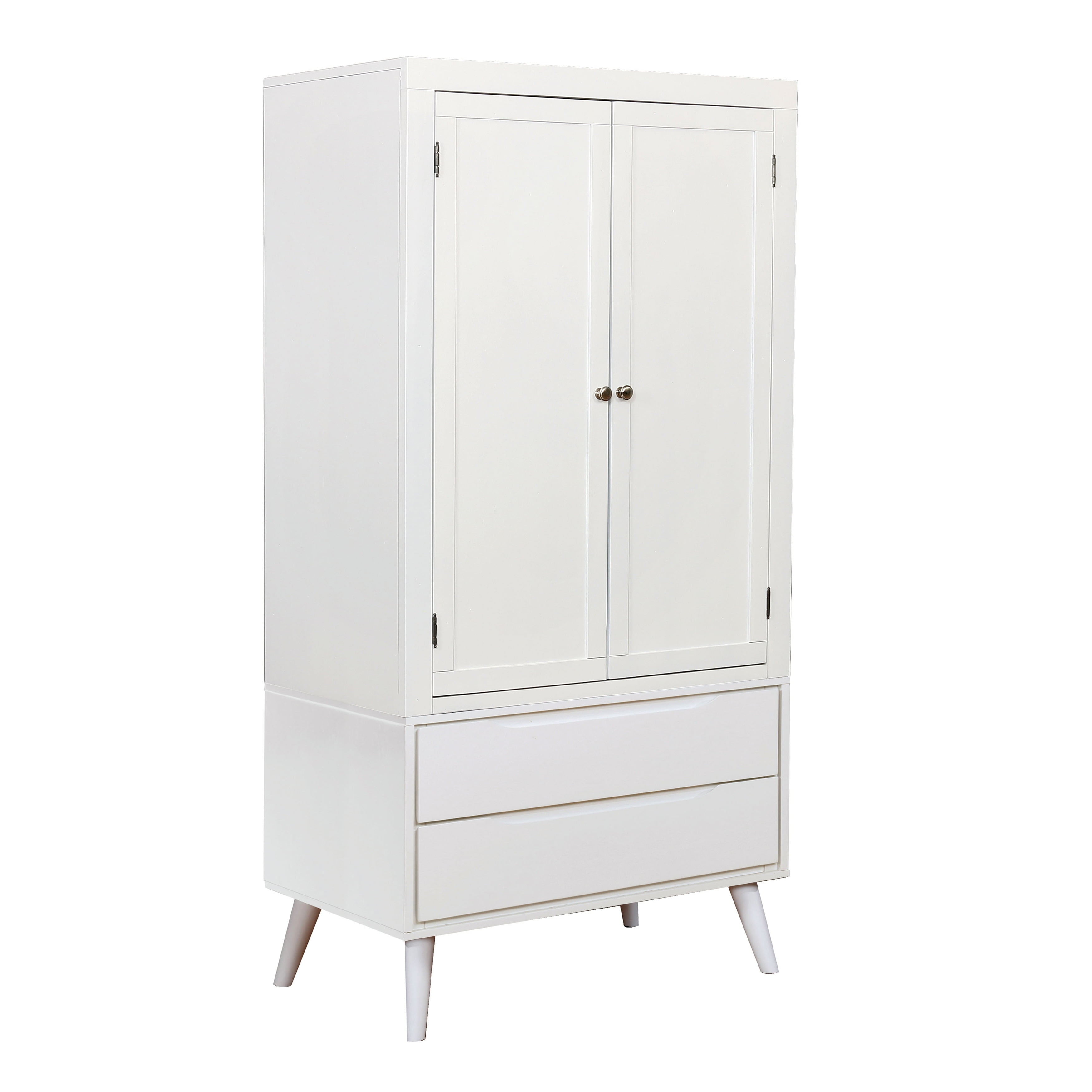 Corry Wardrobe Armoire Closet, Tall Storage Cabinet, White – 2kfurniture