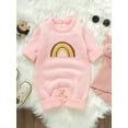 thumbnail image 6 of Bagilaanoe Newborn Baby Girl Knit Jumpsuit Rainbow Print Long Sleeve Bodysuit 1M 3M 6M 9M 12M Infant Fall Winter One Piece Romper, 6 of 9