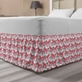 thumbnail image 1 of Ethnic Bed Skirt, Folk Inspired Swedish Dala Horse with Floral Ornaments Folklore Art, Elastic Bedskirt Dust Ruffle Wrap Around for Bedding Decor, 4 Sizes, Dark Coral Indigo, by Ambesonne, 1 of 2