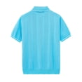 thumbnail image 4 of TrendOFT Mens Polo Shirts Summer Short Sleeve Business Casual Open Front Knit Shirt Comfortable Daily Wear Business Top Blue M, 4 of 5
