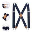 thumbnail image 5 of Mens Elastic Suspenders Adjustable X-Back with Strong 4 Clips for Work Trousers Weddings Black, 5 of 9
