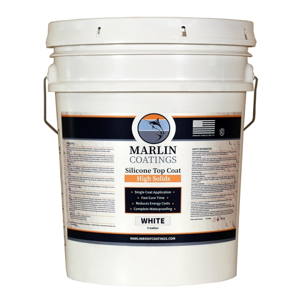 Sellador de techo de silicona Marlin Coatings 18,9 L blanco impermeable
