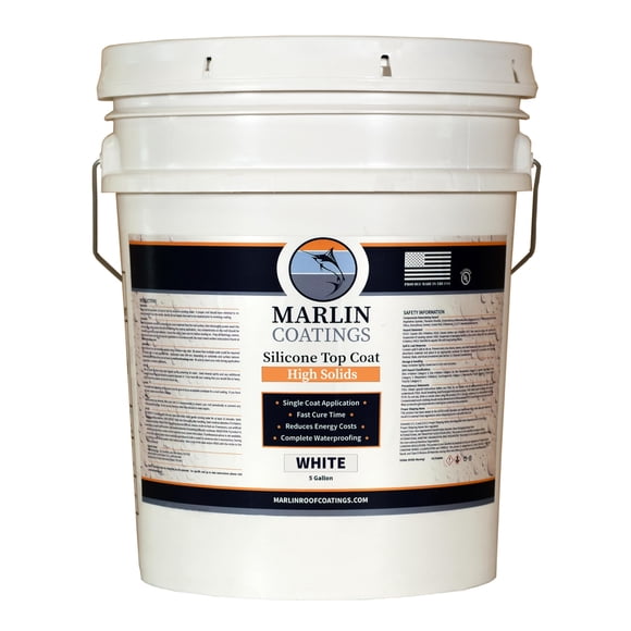Sellador de techo de silicona Marlin Coatings 18,9 L blanco impermeable