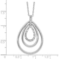 thumbnail image 3 of Sterling Silver Platinum-Plated Diamond Mystique Triple Teardrop Necklace (18 X 24) Made In United States qdf107, 3 of 5