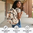 thumbnail image 4 of KUIFORTI Brown Cow 4Pcs Girls Backpack Set, Cute School Bag with Lunch Box Pencil Pouch Water Bottle Sleeve for Elementary Primary Middle School Students, 4 of 6