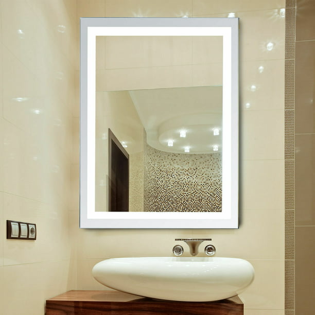 Led Illuminated Bathroom Wall Mirrors, Double Vanity Mirror With Lights