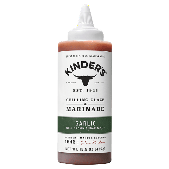 Kinder's Garlic Grilling Glaze and Marinade, 15.5 oz Squeeze Bottle