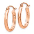 thumbnail image 3 of Auriga Fine Jewelry 14K Rose Gold Half-Round Oval Hoop Earrings for Women (L - 18.25mm, W- 13mm), 3 of 6