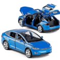 thumbnail image 2 of Modelo de coche de aleación Tesla Model X, escala 1:32, morado, 2 of 5