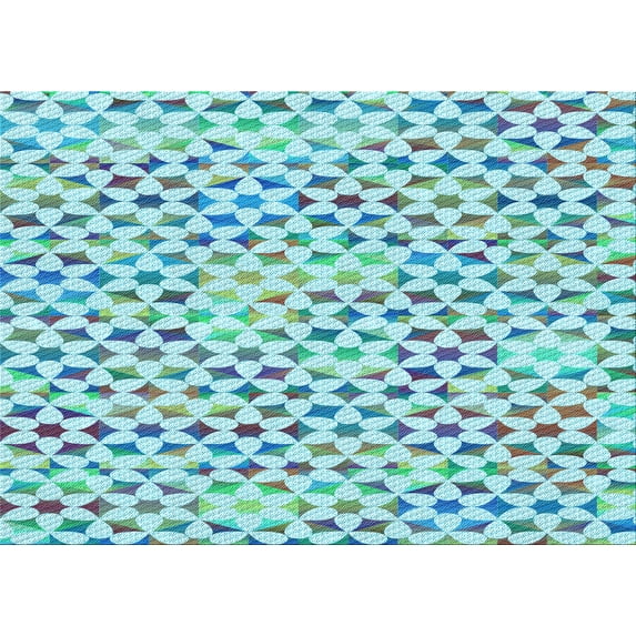 Ahgly Company Machine Washable Indoor Rectangle Transitional Tron Blue Area Rugs, 4' x 6'