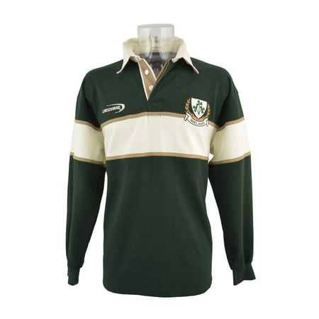 Lansdowne Bottle Green Ireland 3 Shamorck Crest Long Sleeve Rugby (Best Rugby Shirts 2019)