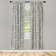 thumbnail image 3 of Ambesonne Leaf Curtains, Monochrome Scroll Pattern, Pair of 28"x95", Black Cream, 3 of 5