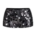 thumbnail image 4 of Bibifish Womens Pants Carnival Punk Sexy Ultra Low Rise Shiny Sequin Shorts Elastic Waist Stretchy Fit Shiny Mini Party Bottoms, 4 of 8