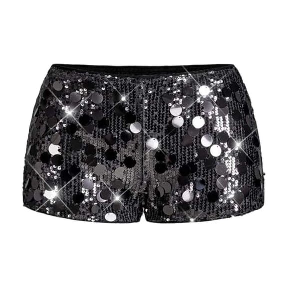 ZIXKCGDSE Women's Sequin Shorts Glitter Party Low Waist Club Hot Pants Going Out Streetwear Size XXXL