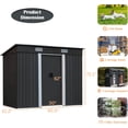 thumbnail image 6 of Catrimown Durable UV Resistant Metal Outdoor Storage Shed, 72.1 x 90.5 x 51.2, Grey, 6 of 7