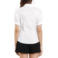 thumbnail image 3 of Allegra K Women's Puff Sleeve Point Collar Button Down Essential Office Shirt, 3 of 6