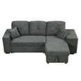 thumbnail image 4 of Soges L-Shaped Sectional Sofa Bed with Side Shelf and 2 Stools, Reversible Sleeper Pull-Out Sofa Bed for Living Room, Dark Gray, 4 of 7