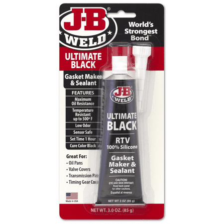 J-B Weld 32329 Ultimate Black High Temperature RTV Silicone Gasket Maker and Sealant - 3 oz.