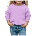 thumbnail image 3 of WOYY Toddler Girls Solid Sport Sweatshirt Crewneck Pullover Top Casual Unisex Loose Sweatshirts, 3 of 5