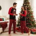 thumbnail image 5 of Family Matching Christmas Pajamas Letter Santa Print Tops Plaid Pants Sleepwear Set, 5 of 7