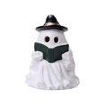thumbnail image 2 of Light-Up Reading Ghost Figurine with Witch Hat, Resin Halloween Ghost Statue, Spooky Desktop Ornament for Shelf Mantel Gothic Home Decor, 2 of 5