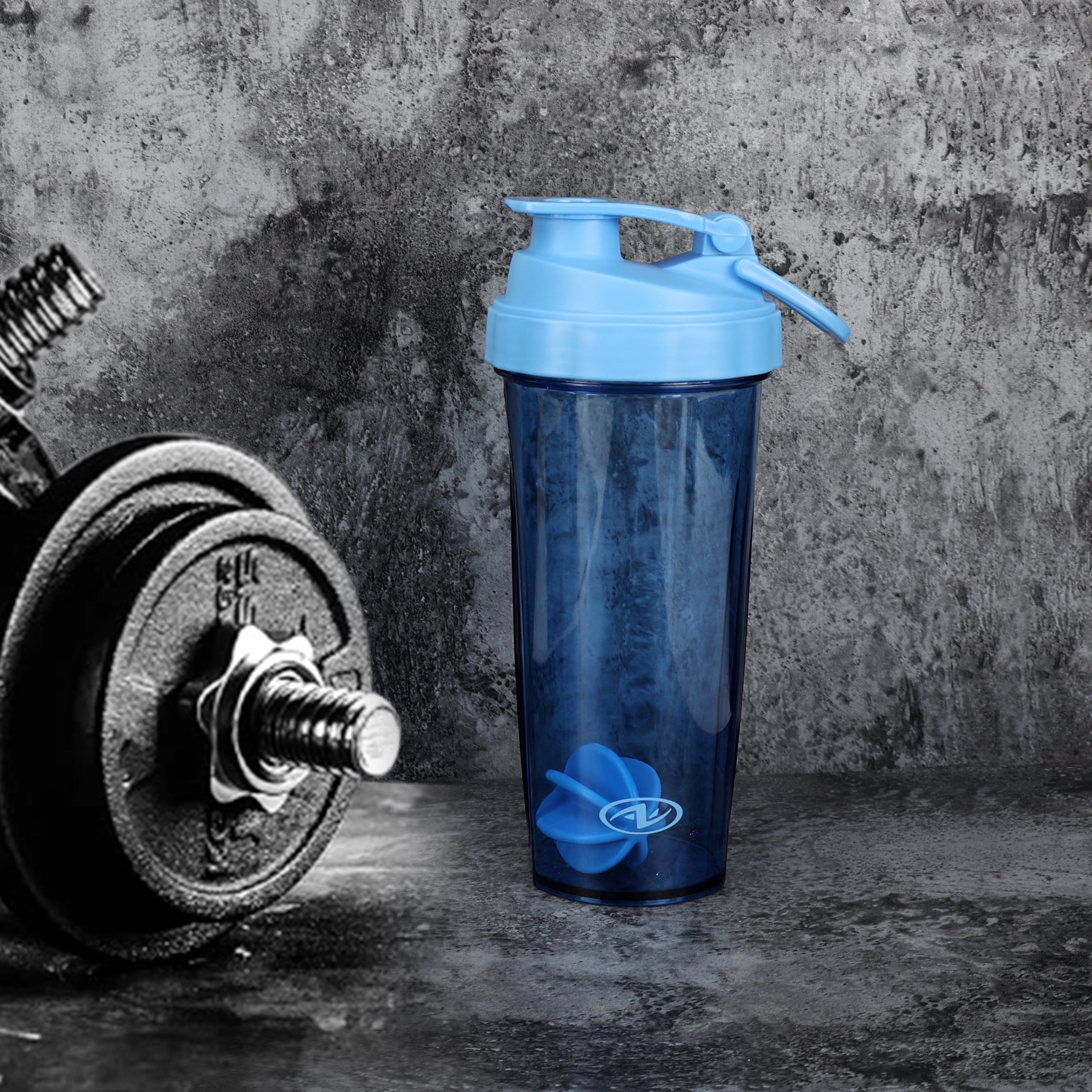 Athletic Works 24 oz Blue Tinted Fitness Shaker Bottle