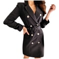 thumbnail image 1 of WEIYLL Womens Fleece Jacket Double Long Sleeve Belt Dress Solid Color Mid Length Black Fall Clothing Size M, 1 of 6