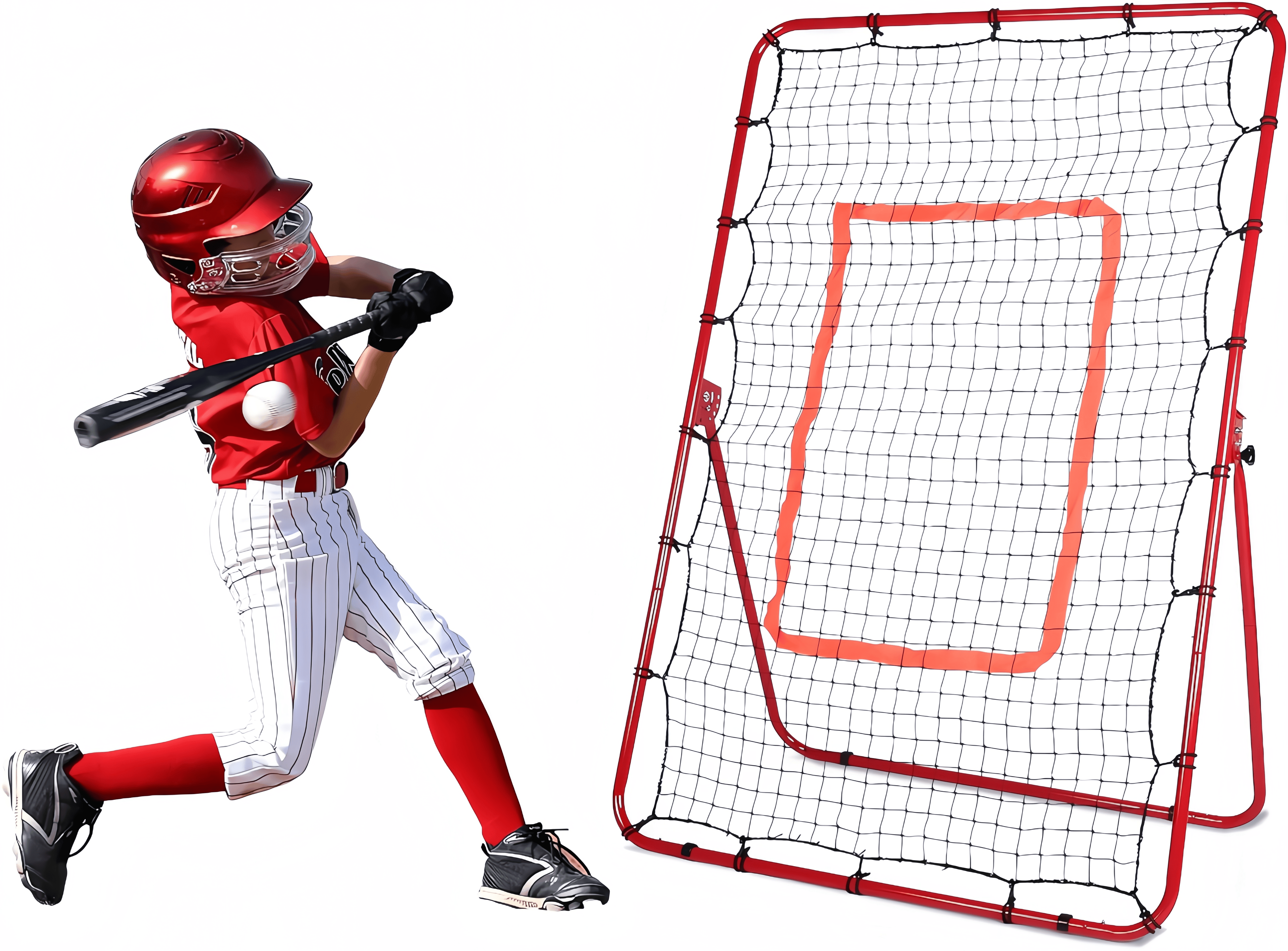 Franklin Sports 2-in-1 Baseball Pitchback Net & Target - Youth Pitching Rebounder Trainer, 65" X 44"