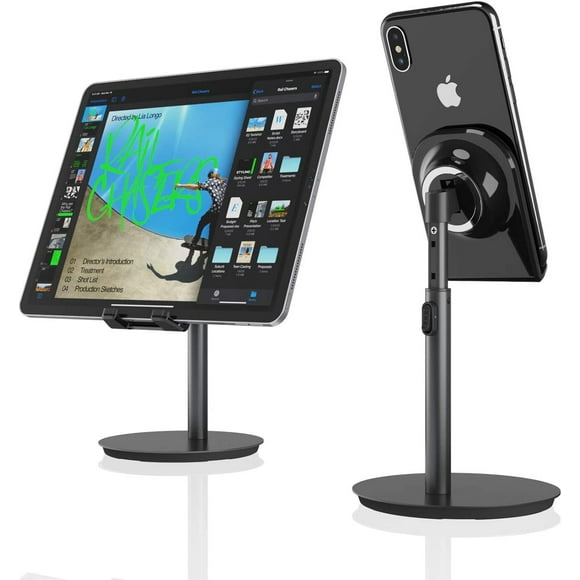 SAIJI Cell Phone Stand Tablet Holder Height Adjustable Aluminum Stand Mount Dock Compatible with iPhone Samsung Cell