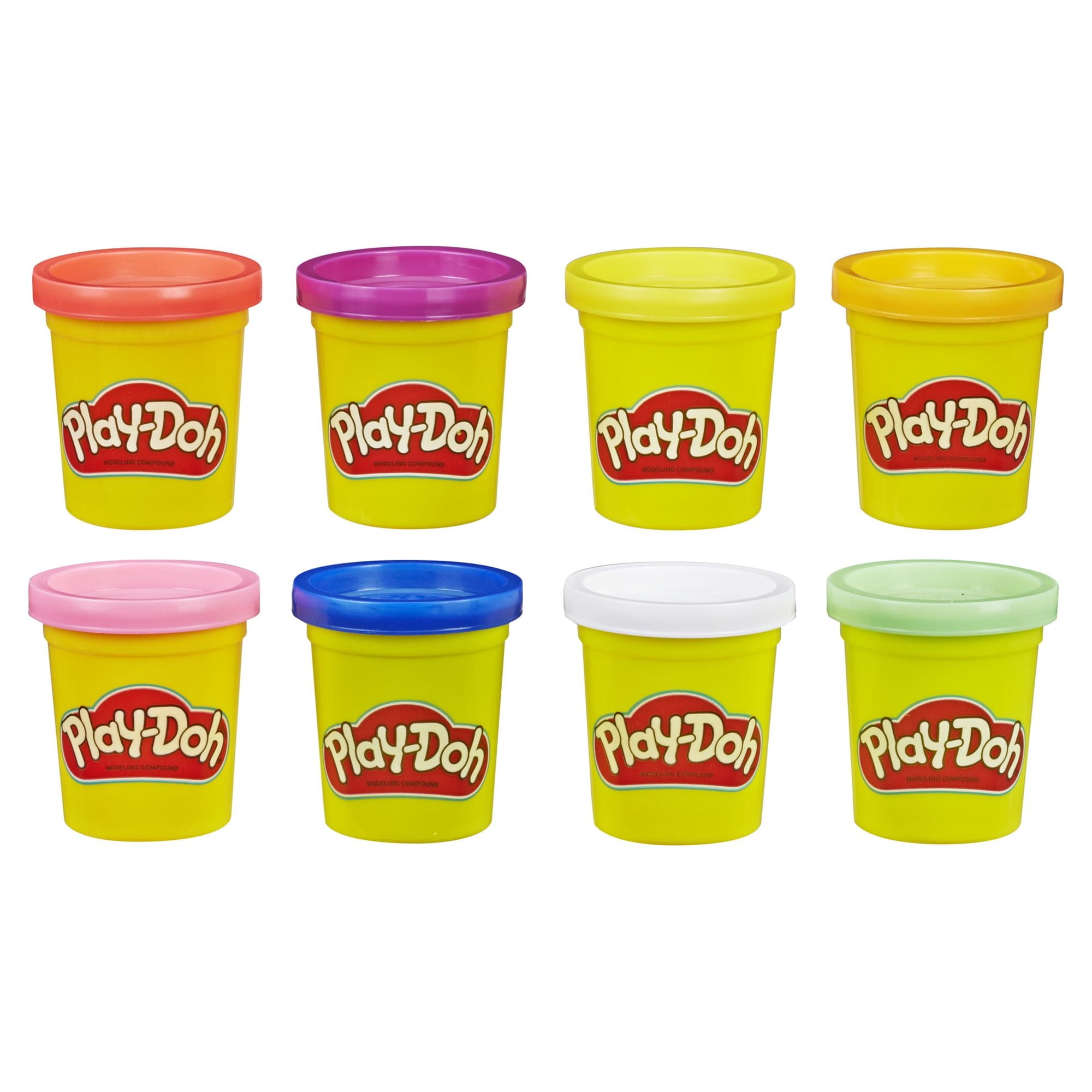 Play-Doh 2 Ounce Containers LOT OF 28+ 6 SPARKLE & 2 SLIME WITH MIX INS  OPEN BOX