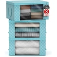thumbnail image 7 of Sorbus Foldable Storage Bag Organizers, Clear Window & Carry Handles, Great for Clothes, Blankets, Closets, Bedrooms, and More, 19" L X 14" W X 8" H (3 Pack), 7 of 7