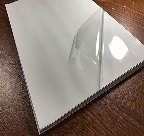 A4 White VINYL LASER Printable GLOSSY Self Adhesive Waterproof Sticker Sheet 