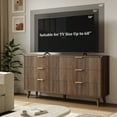 thumbnail image 6 of Laintene 3-Piece Boho Bedroom Set - 6-Drawer Dresser & 2 Nightstands with Drawer & USB Charging, Fluted Wooden Storage, Modern Dresser & Nightstand Combo, Walnut, 6 of 14
