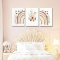 thumbnail image 3 of 3Pcs Framed Boho Rainbow Canvas Wall Art Prints Cute Wildflowers Rainbow Boho Nursery Wall Decor for Girls Wall Art Posters for Kids Room Baby Room Classroom Bedroom Decor 12"x16"x3 Colorful, 3 of 6