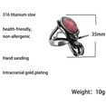 thumbnail image 2 of PAMTIER Men's Stainless Steel Retro Personality Punk Hollow Cute Vivid Animal Spider Biker Ring with Oval Red Gemstone Princess Cut Hip Hop Size 9, 2 of 6