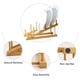 thumbnail image 3 of 2 piezas de estante para platos de madera, soporte para platos de bambú, soporte para tapa de olla, estante para secar platos, organizador de gabinete de cocina para platos, 3 of 5