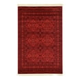 thumbnail image 3 of Unique Loom Tekke Collection Area Rug - Zeravshan (4' 1" x 6' 1" Rectangle Red/Black), 3 of 7
