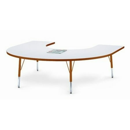 Jonti-Craft Kydz Activity Table - Horseshoe-Color:Gray,Size:66" X 60" 11" - 15"