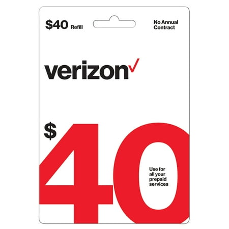 Verizon Wireless $40 Prepaid Refill Card (Email (Best Prepaid Cell Phone Plans With Data)