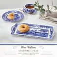 thumbnail image 2 of Spode Blue Italian Sandwich Tray, Serving Platter for Tea Sandwiches, Desserts, and Appetizers, Porcelain, Measures 13-Inches, Dishwasher Safe (Blue/White), 2 of 7