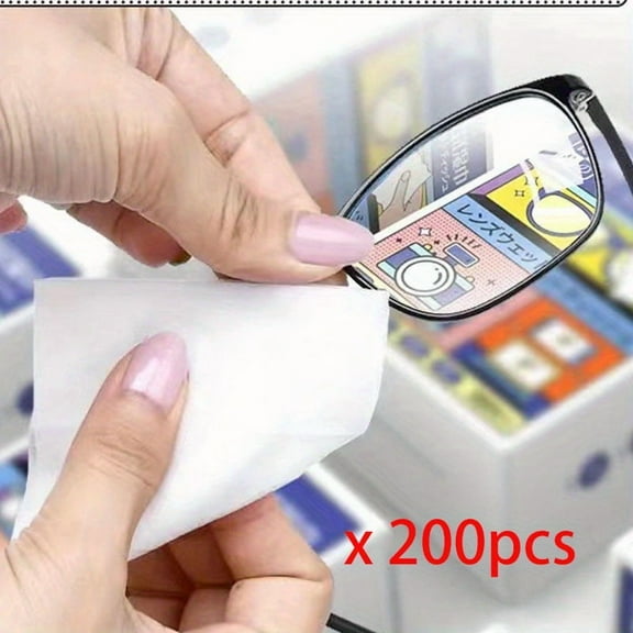 100/200pcs Glasses Wipes, Disposable Eyewear Cloth For Eyewear Glasses, Cleaning Wipes For Glasses Mobile Phone Screen Lens
