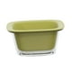 thumbnail image 3 of Cesta para lavar verduras de 2 capas, colador de cocina, almacenamiento de alimentos, bandeja de drenaje duradera portátil, bandeja para servir Pasta verde, 3 of 8