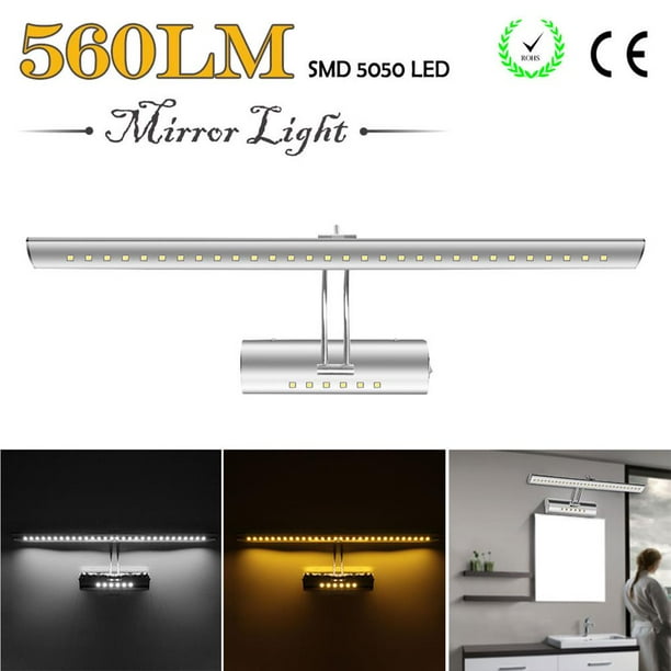 Lámpara De Pared Led Smd Moderna De Acero Inoxidable De 7 W Para Espejo De Baño, Lámpara De Pared Blanca Fría Con Interruptor Para Tocador De Dormitorio, 85-265 V Eigraketly HA025387-00