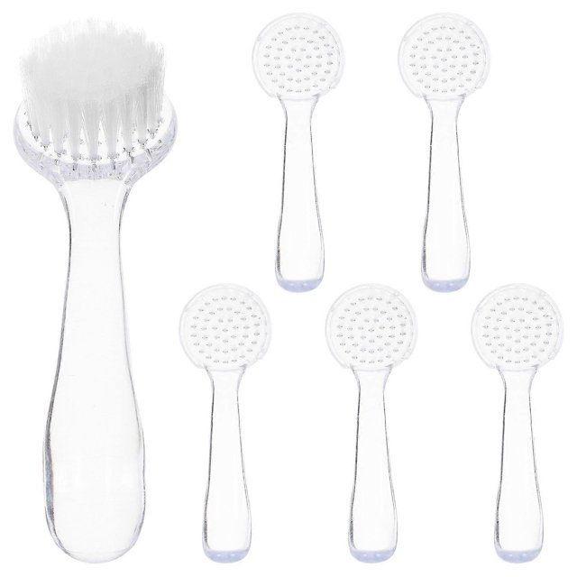 6pcs Nail Cleaning Tools Durable Manicure Dust Brushes for Home & Salon Use, Transparent Design for Easy Nail & Face Cleaning