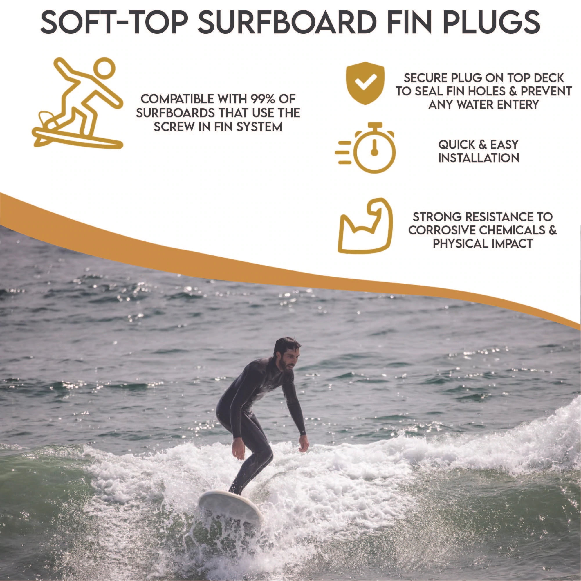 Ocean & Earth Flat Top Plug To replace plug of your softboard or similar fin 