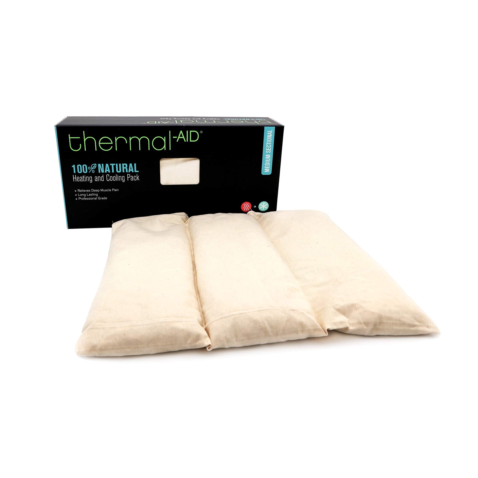 Thermal-Aid — Heating Pack, Medium Sectional — Cooling and Heating Pad for Pain Relief with Natural Corn Filling — Reusable, Easy Clean Back, Neck, Headache and Knee Pain Relief Cooling Pad